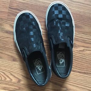 Checkerboard slip ons- Black